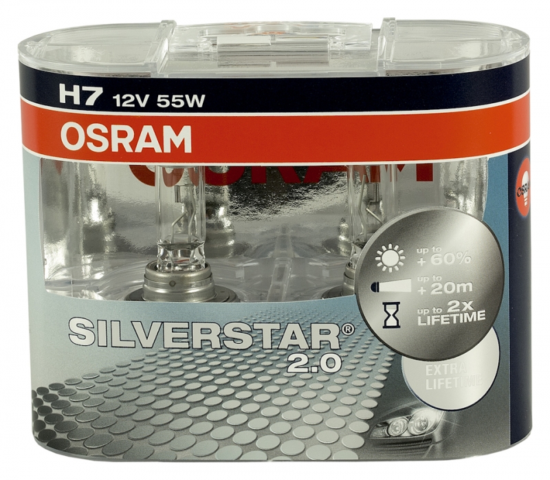 К-кт ламп Osram H7 Silverstar SV2