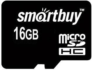 Карта памяти Smartbuy MicroSDHC 16Gb Class 10 (с адаптером SD)