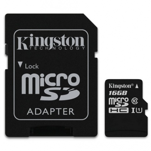 Карта памяти Kingston MicroSD (SD adapter) 16Gb Class 4