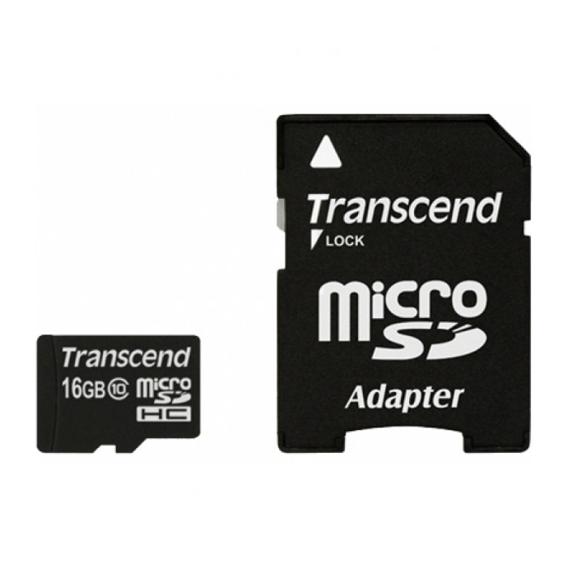 Карта памяти Transcend MicroSD 16Gb (SD adapter) Class 10