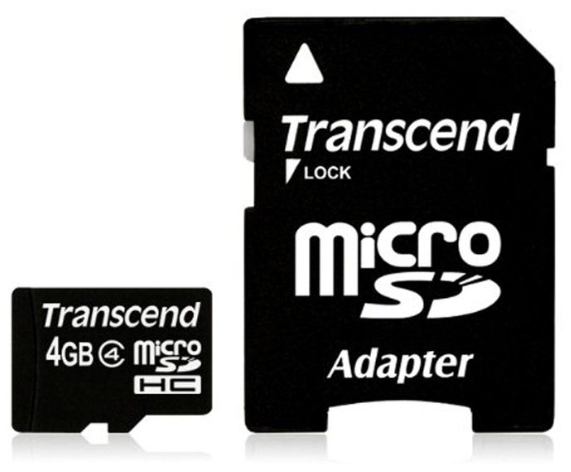 Карта памяти Transcend MicroSD 4Gb (SD adapter) Class 10