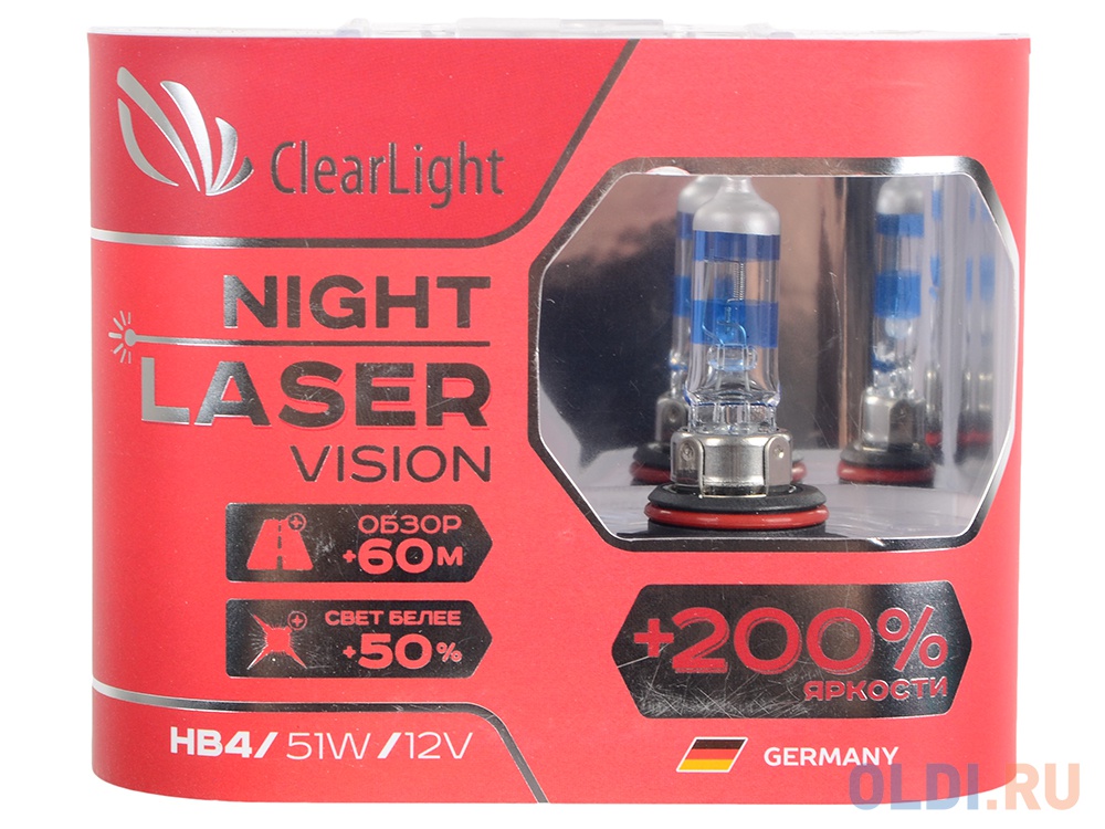 ClearLight Night Laser Vision HB4 +200%, 12V-55W Блистер 2 штуки