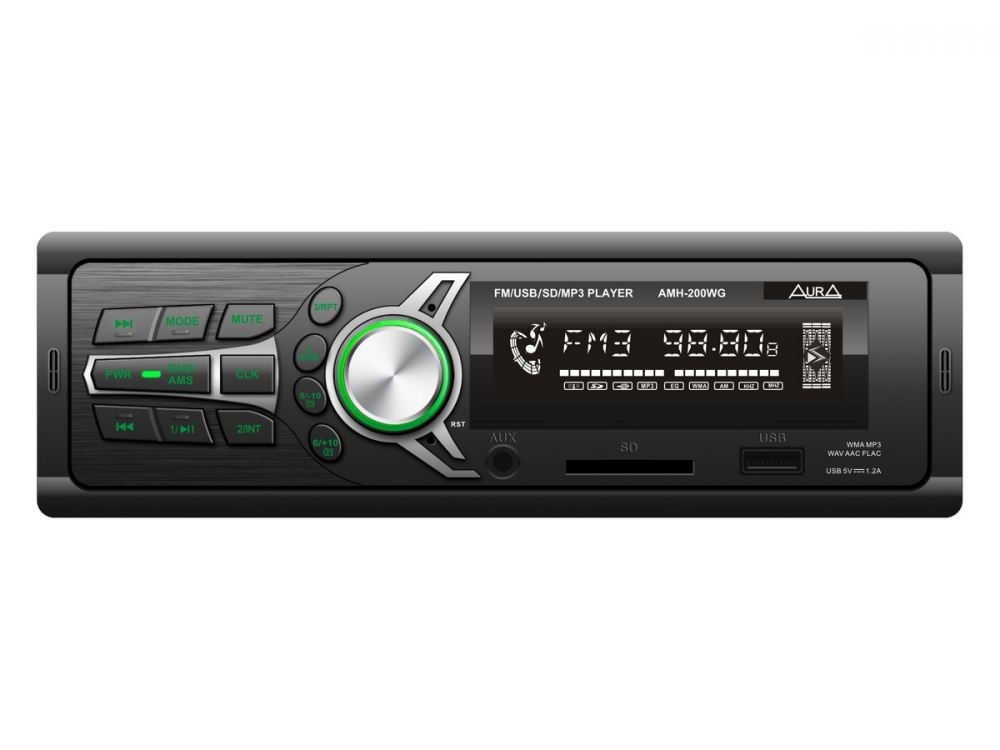 USB/SD ресивер AurA AMH-200WG зеленая подсветка