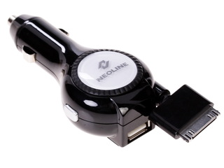 Автомобильное ЗУ Neoline Volter R30 30 Pin, iPhone 3/4S/4/iPad/iPad 2 , автосмотка кабеля